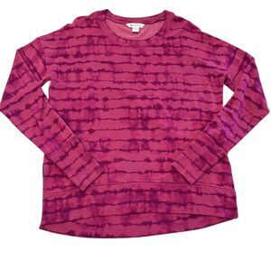 Athleta Womens Coaster Luxe Recover Sweatshirt Size Small Pink Purple Tie Dye